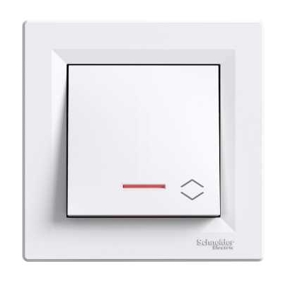 Schneider Electric two-way switch flush-mounted Asfora, with frame, white, IP20, EPH1500321 cover photo