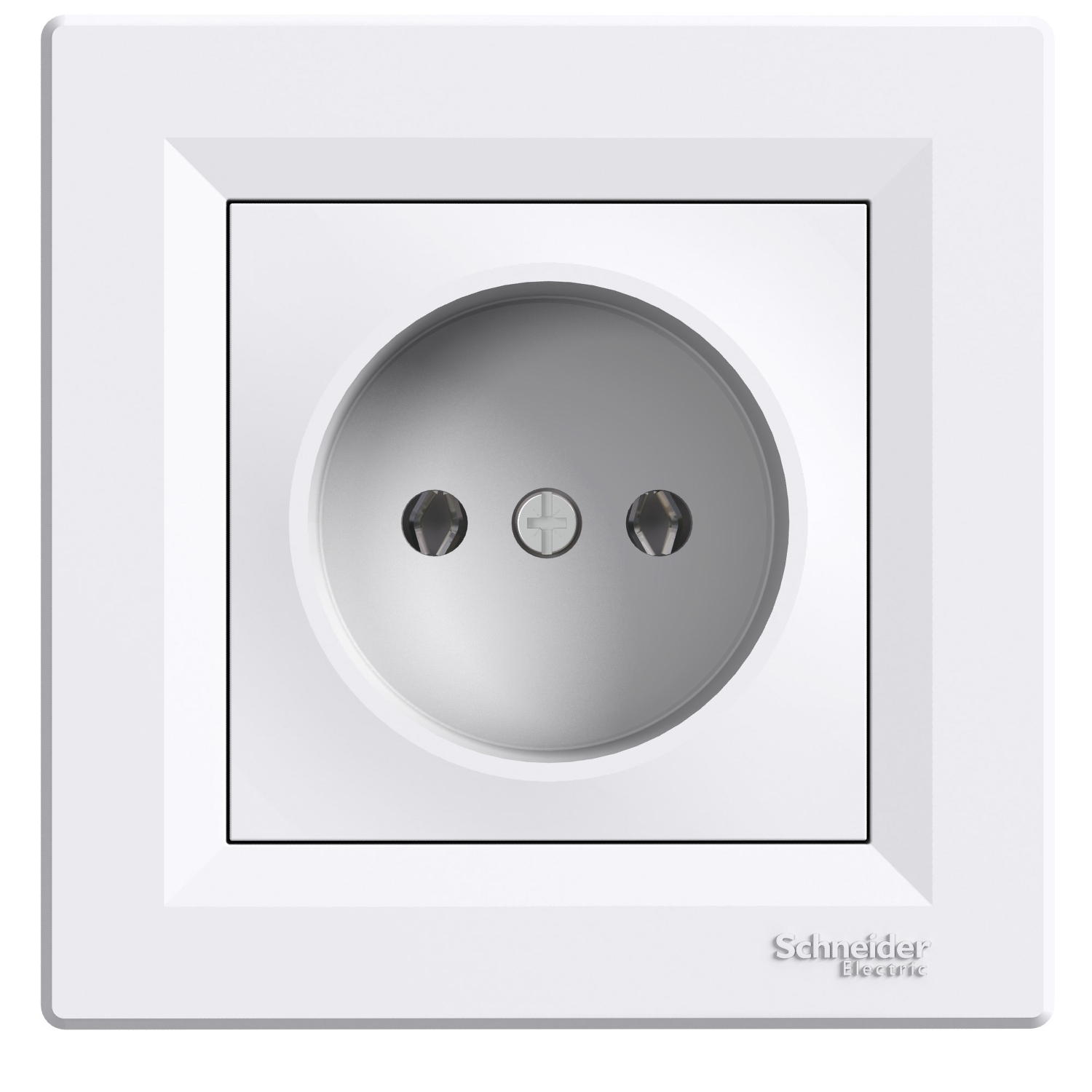 Schneider Electric flush-mounted 1-slot electricity socket Asfora, with frame, white, IP20, EPH3000121 cover photo