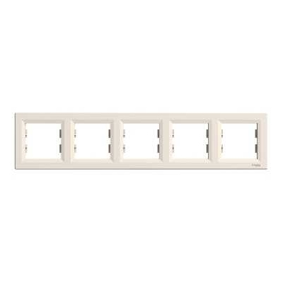 Schneider Electric socket frame 5-slot Asfora, horizontal, beige, EPH5800523 cover photo