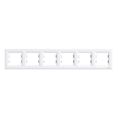 Schneider Electric socket frame 6-slot Asfora, horizontal, white, EPH5800621 cover photo