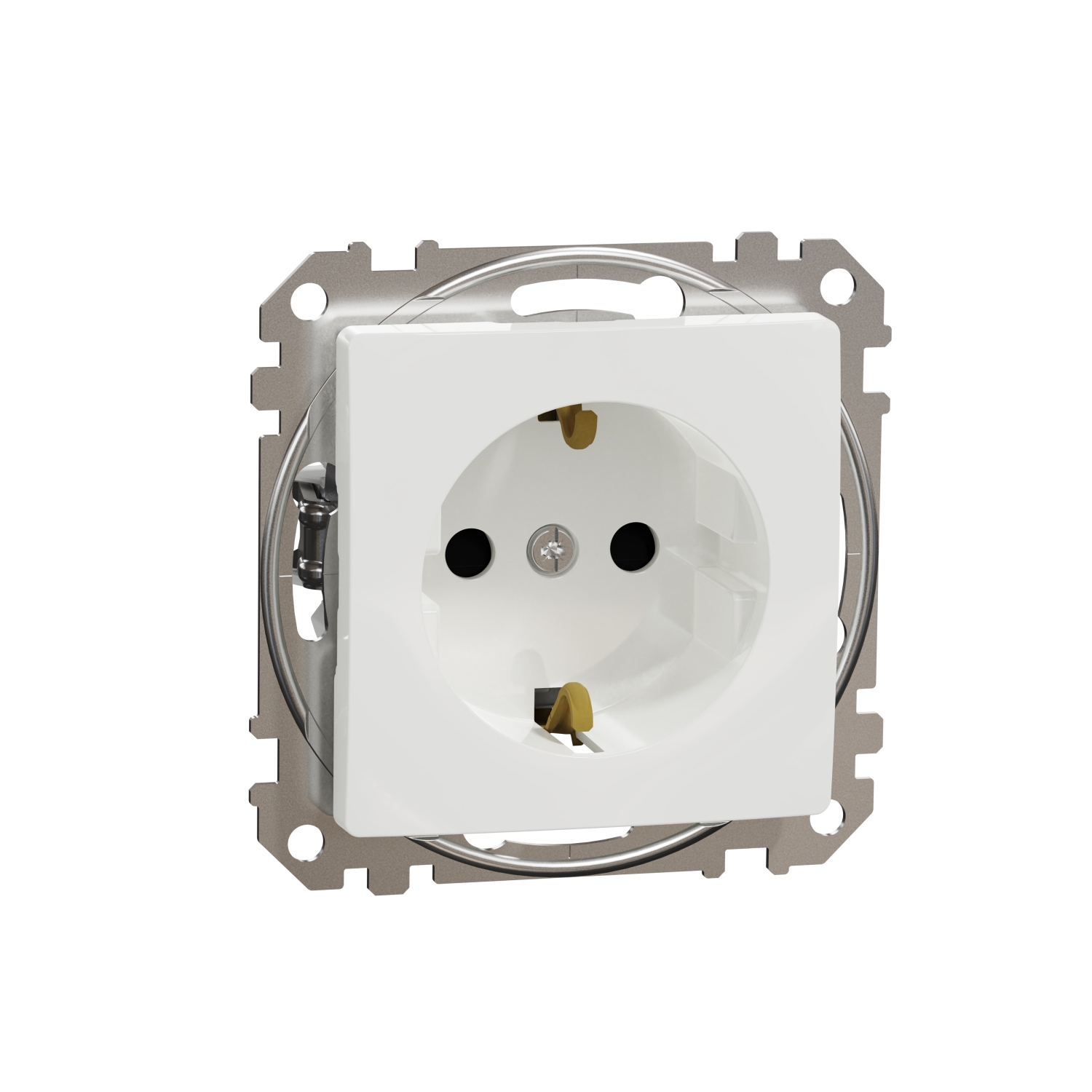 Schneider Electric flush-mounted 1-slot electricity socket mechanism Sedna Design, grounded, white, SDD111022 cover photo