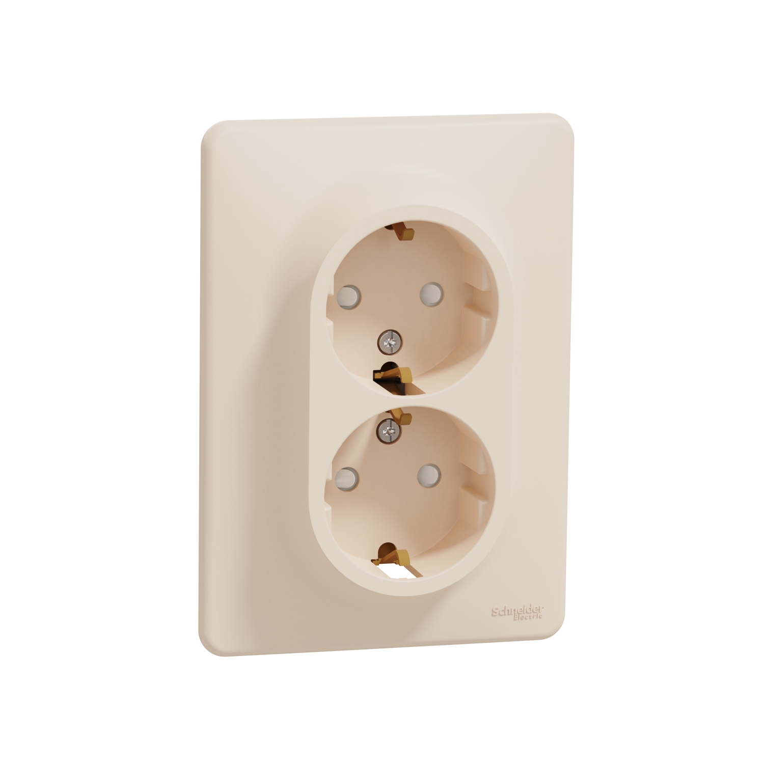 Schneider Electric flush-mounted 2-slot electricity socket Sedna Design, grounded, child protection, beige, SDD312221 cover photo