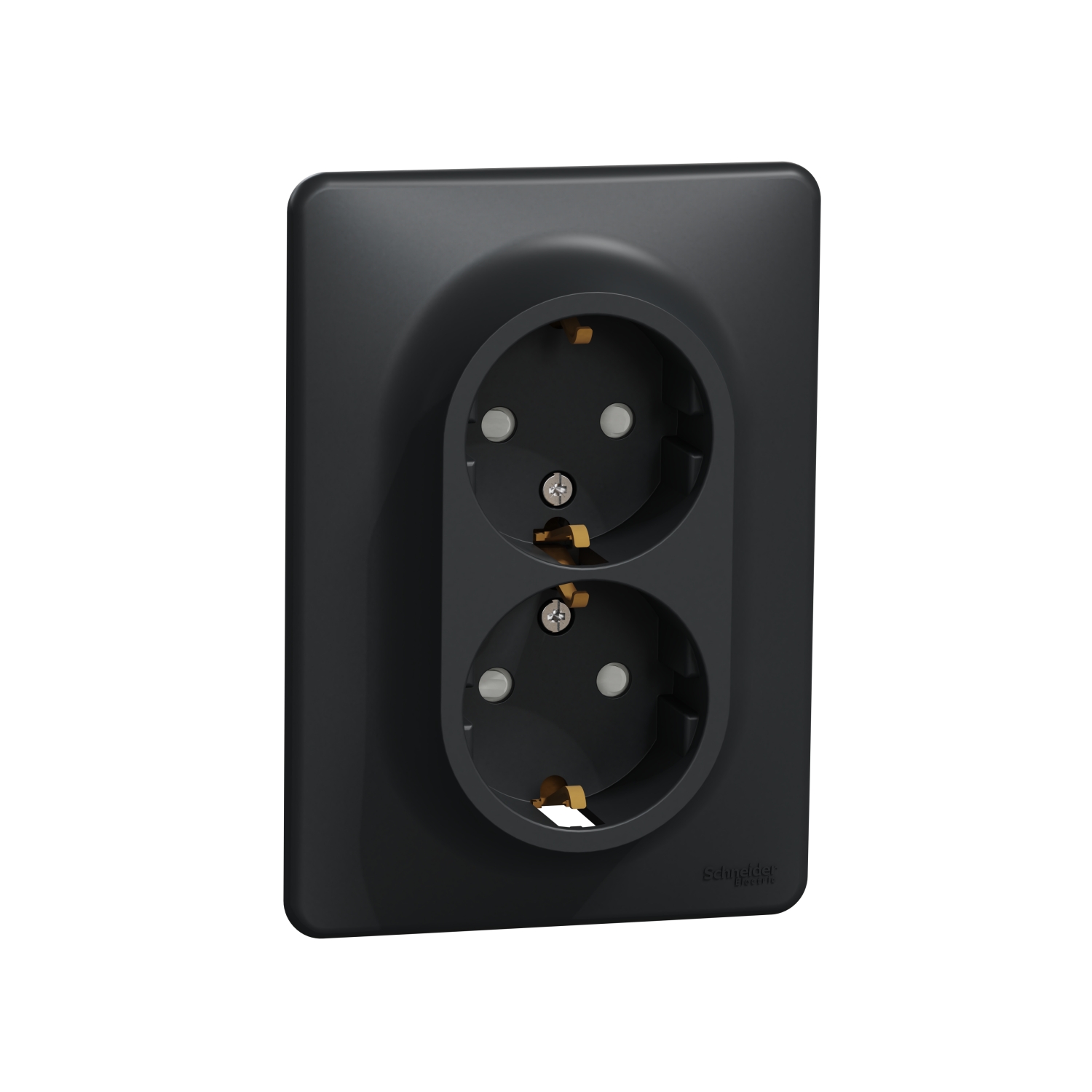 Schneider Electric flush-mounted 2-slot electricity socket Sedna Design, grounded, child protection, anthracite, SDD314221 cover photo