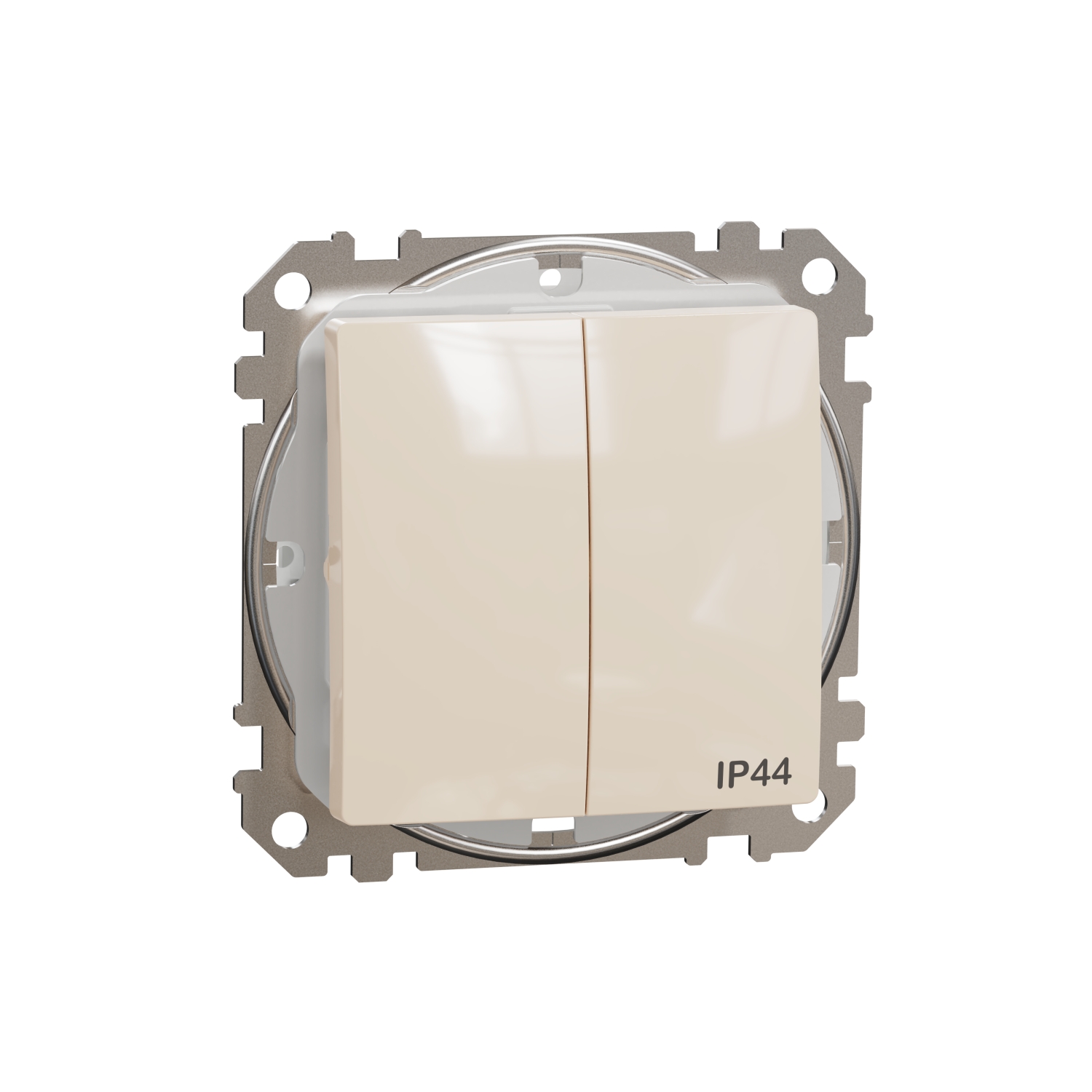 Schneider Electric flush-mounted double-button switch mechanism Sedna Design (1+1), beige, IP44, SDD212105 cover photo