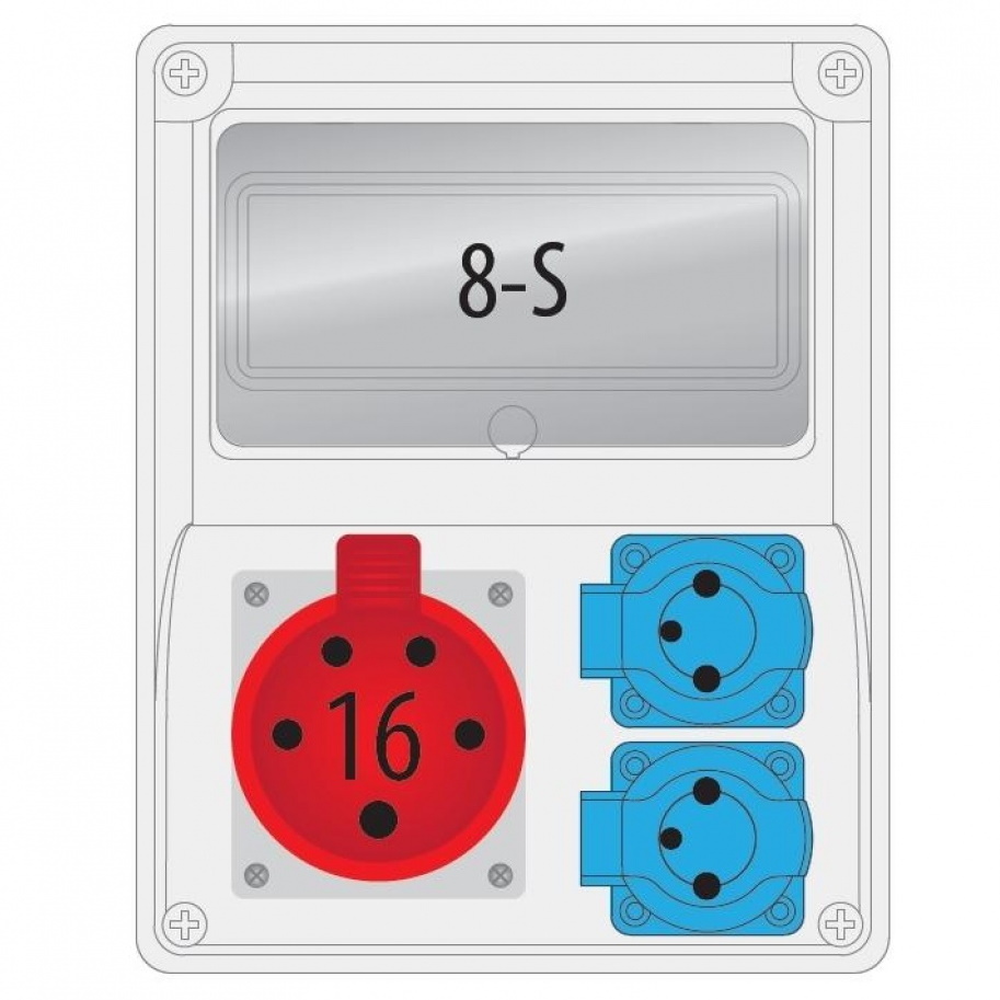 Pawbol equipped sockets switchboard R-BOX 240 1x16/5,2x230V IP44, B.1801-S cover photo