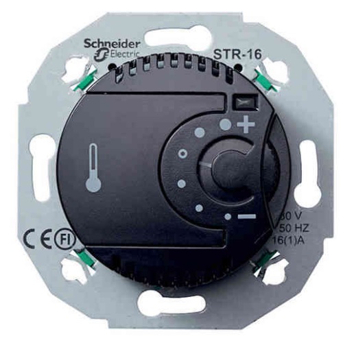 Schneider Electric floor room thermostat flush-mounted 5...50°C (mechanism) black RENOVA, WDE011625 cover photo