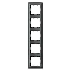 Siemens 5-slot socket frame Delta Line, black, 5TG2555-6 cover photo