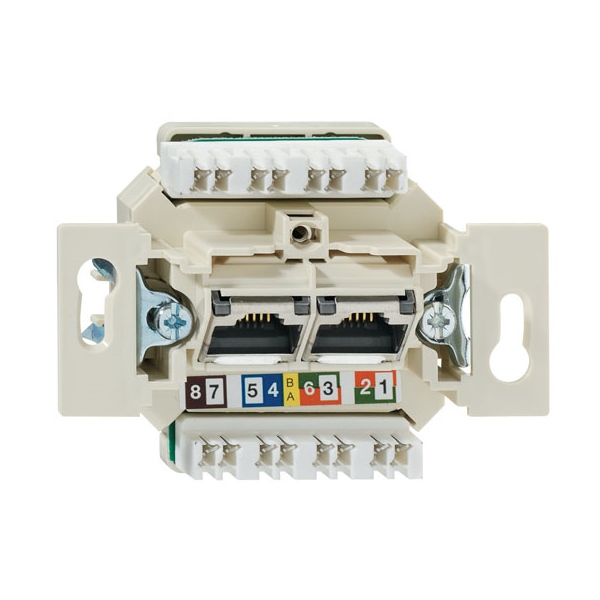 Siemens data socket 2xRJ45 8(8) flush-mounted Cat6 UTP (mechanism) DELTA I-SYSTEM, FI2:132104050 cover photo