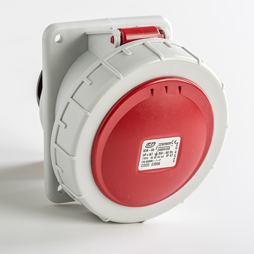 IDE electricity socket 3P+N+E 400V 32A 6h IP67 red, 03806IDE cover photo