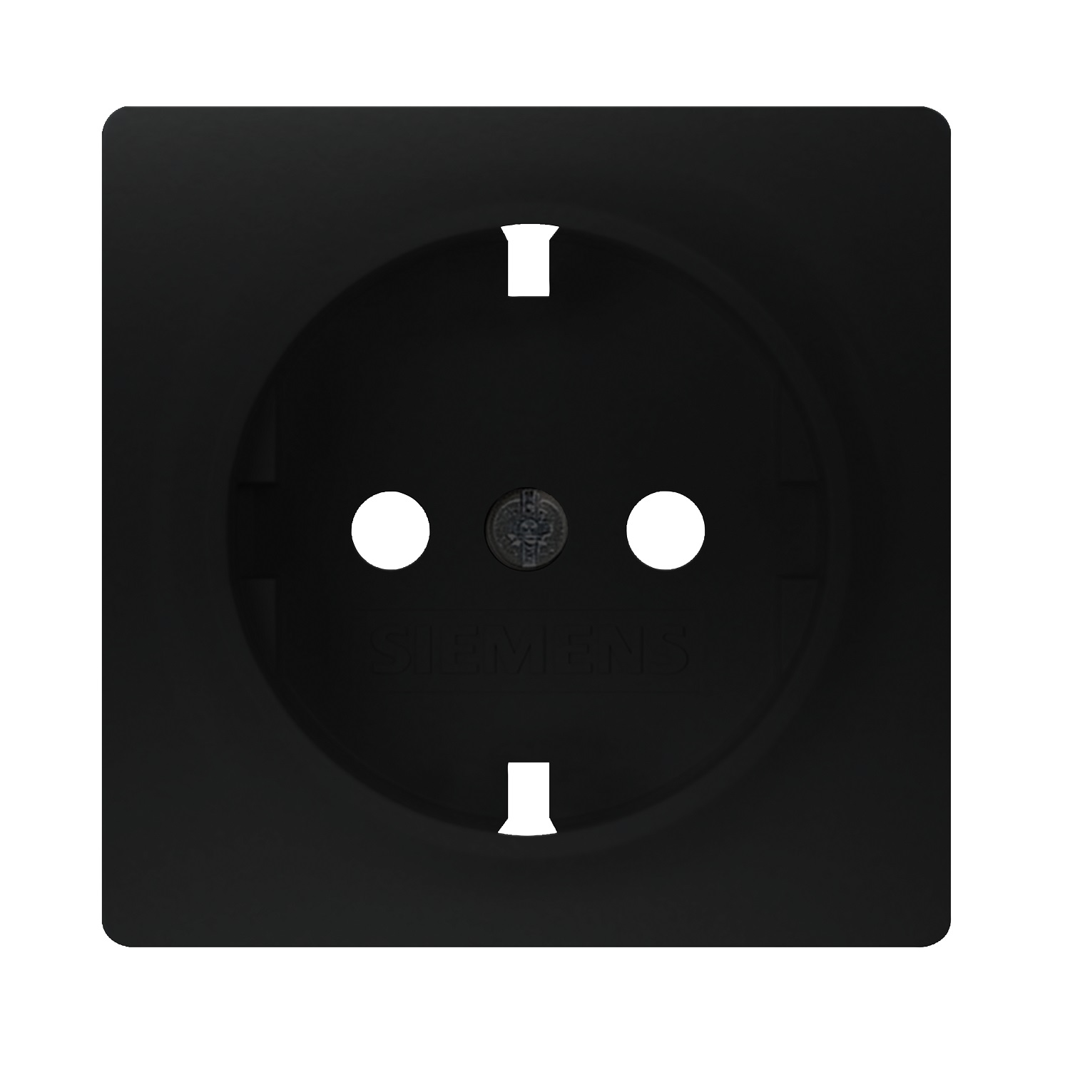 Siemens flush-mounted 1-slot electricity socket, grounded Soft Black MIRO Delta, 5UB1511-0SB01 cover photo