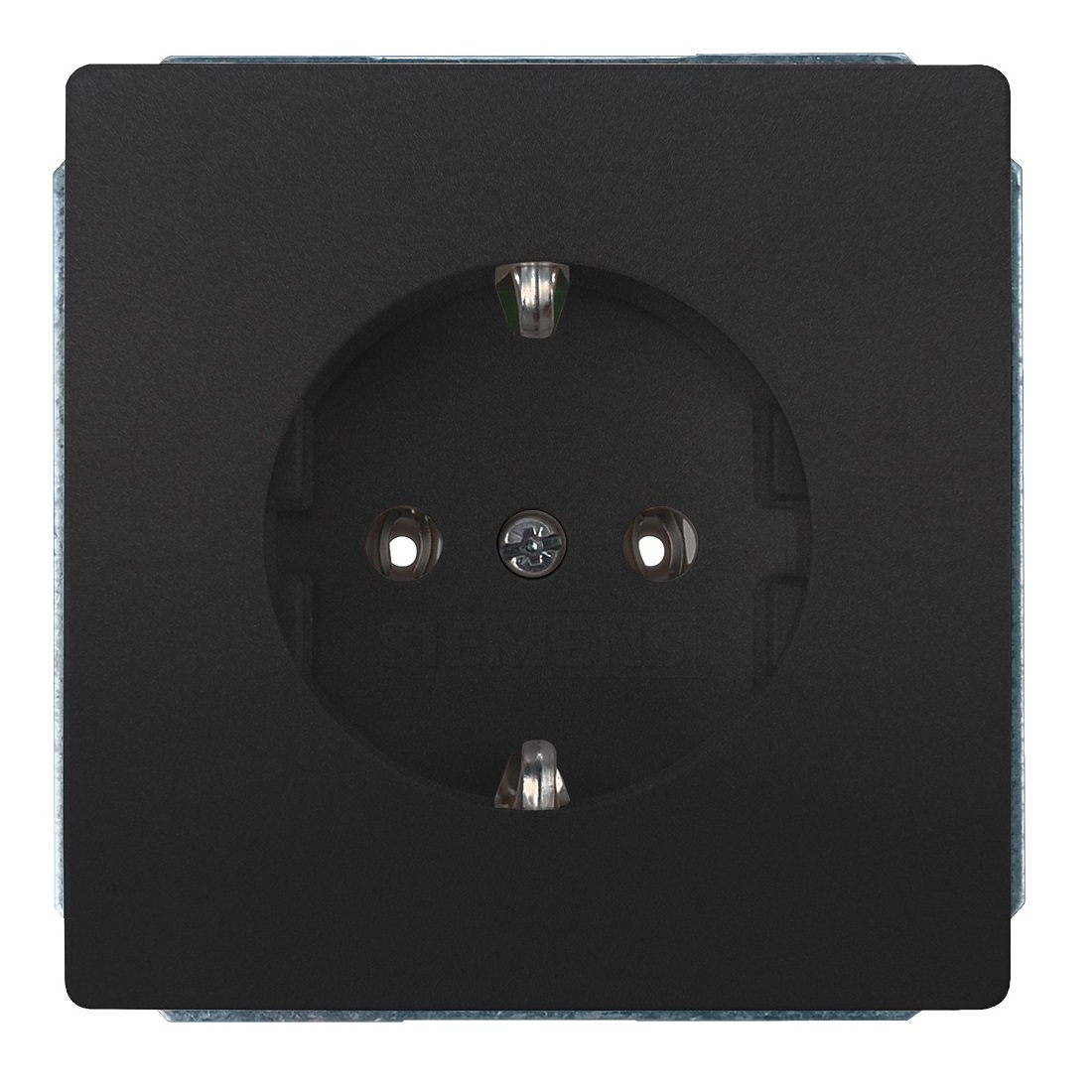 Siemens flush-mounted 1-slot electricity socket Delta Style, grounded anthracite, 5UB1853-0AC01 cover photo