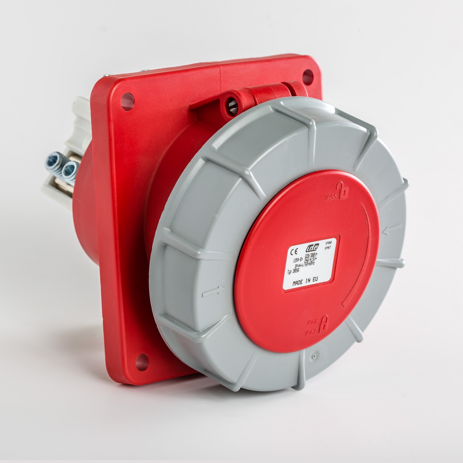 IDE concealed electricity socket 125A 3P+N+E 6H red IP67, 03856 cover photo