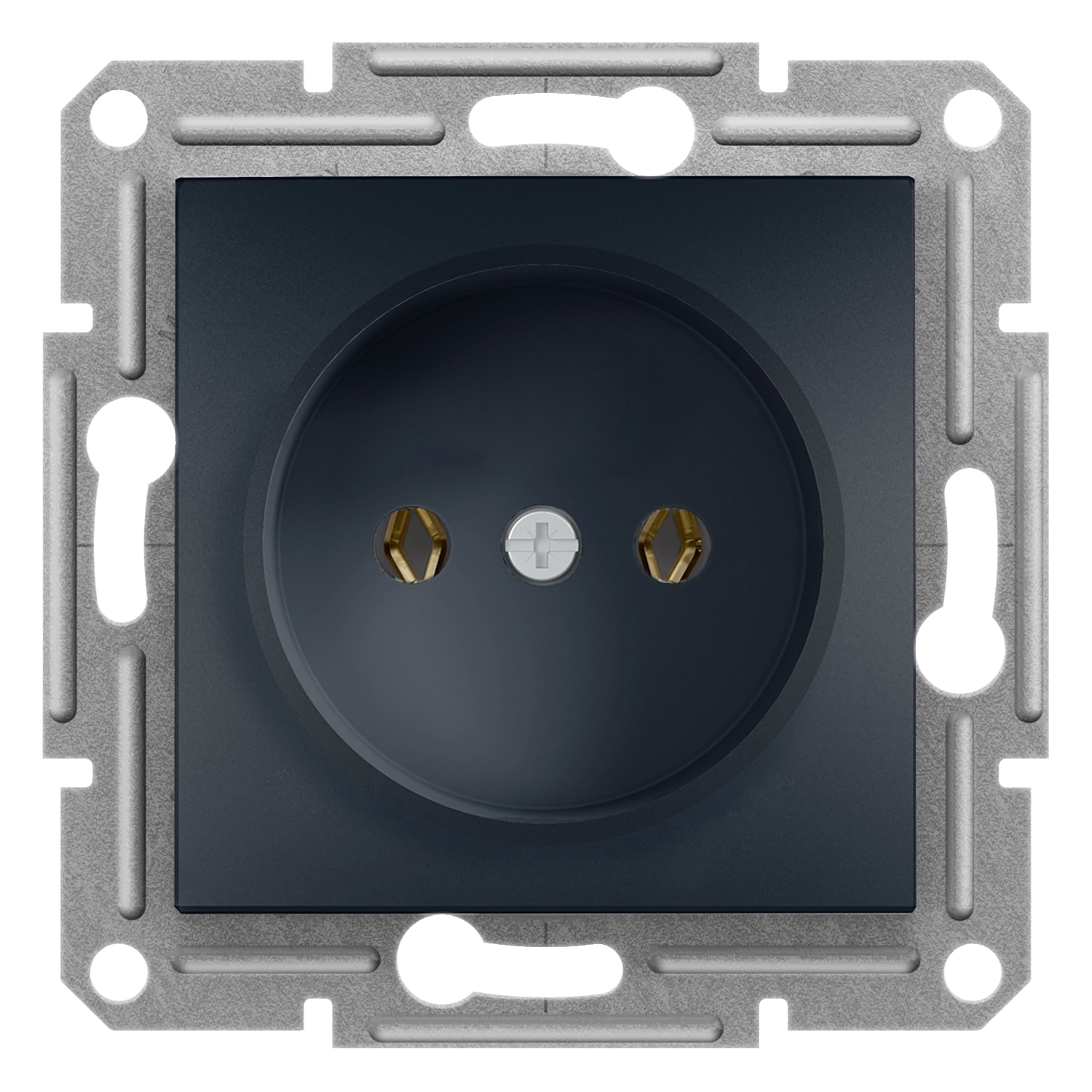 Schneider Electric socket 1-slot flush-mounted antracite Asfora, EPH3000171 cover photo