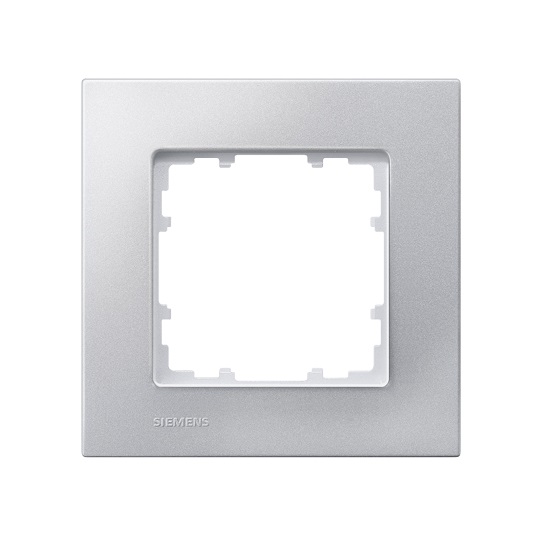Siemens 1-slot socket frame Delta Miro, aluminum, 5TG1111-1 cover photo