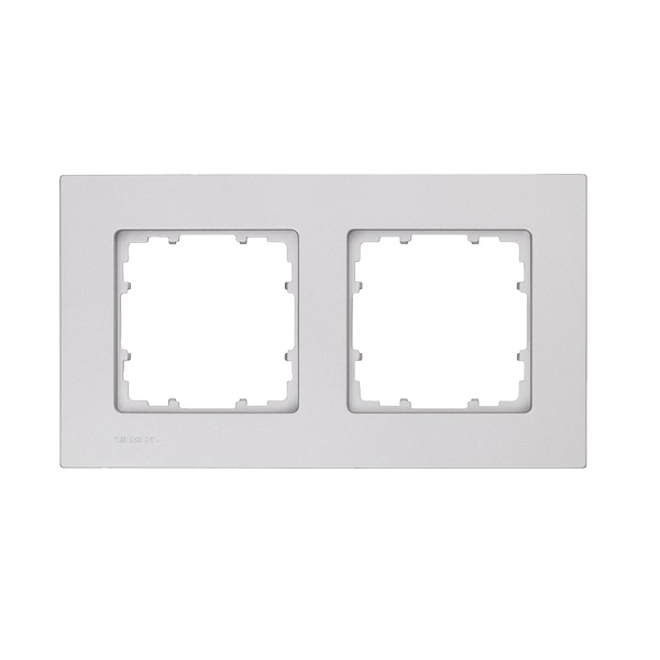 Siemens 2-slot socket frame Delta Miro, aluminum, 5TG1112-1 cover photo