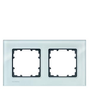 Siemens 2-slot socket frame Delta Miro, deep green glass, 5TG1202 cover photo