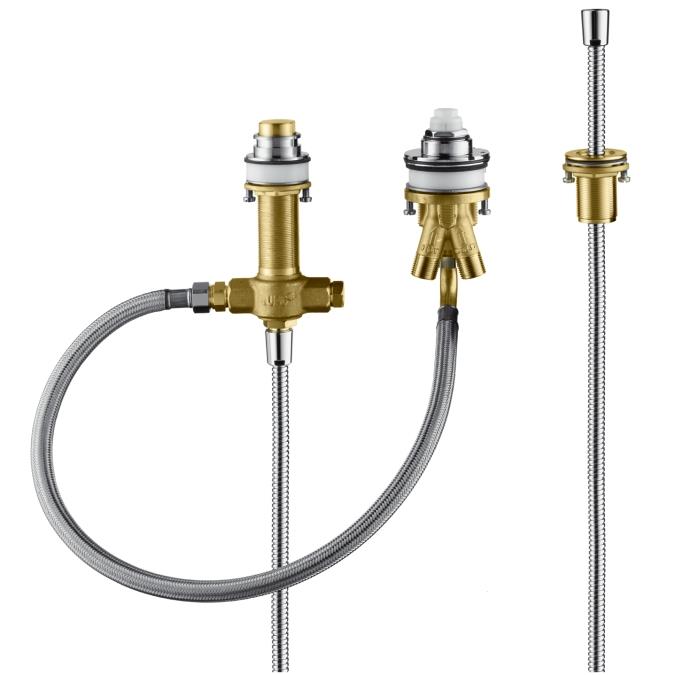 Hansgrohe basic set for 3-hole rim mounted single lever bath mixer, HG13439180 cover photo