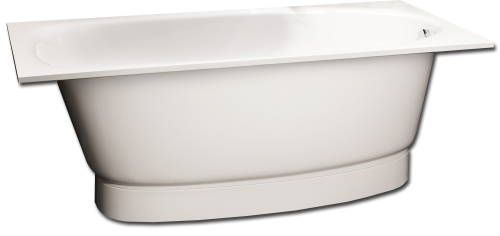 PAA bathtub Uno Grande, 1700x750mm, with low panel and siphon, white cast stone, KVAUNOGR/00 cover photo