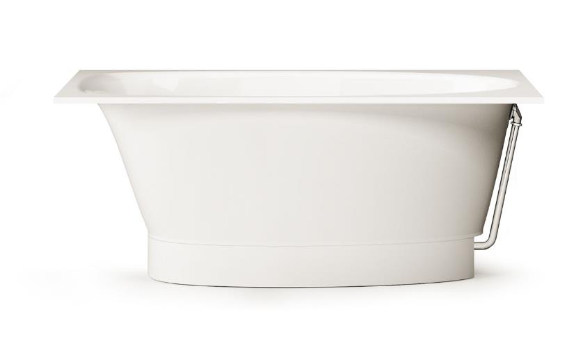 PAA bathtub Uno, 1500x750mm, with low panel and siphon, white cast stone, KVAUNO/00 cover photo
