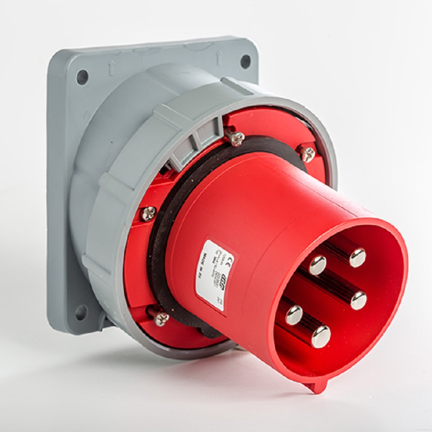 IDE flush mounted 3-phase connection electricity socket 3P+N+E 380V 125A IP67 red, 03666 cover photo