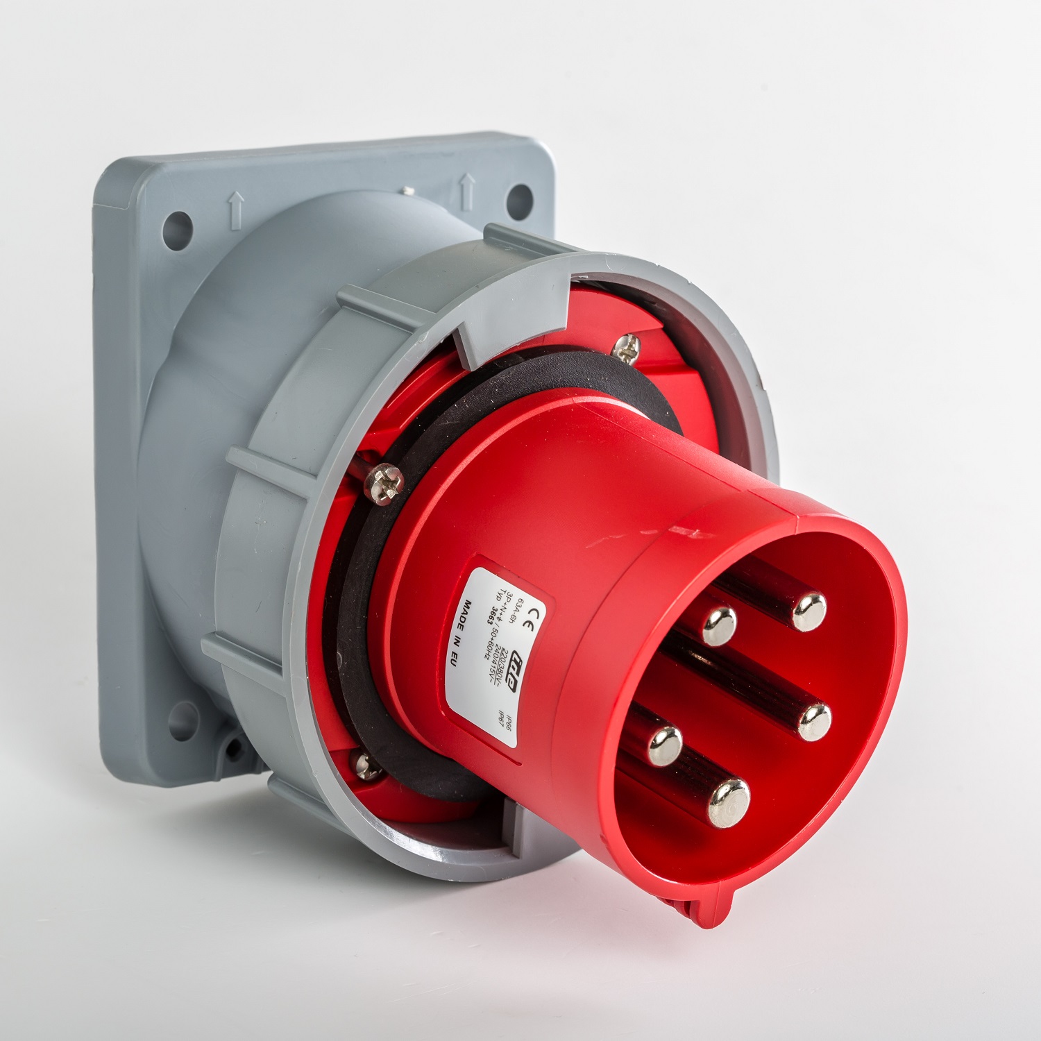 IDE electricity socket 3P+N+E 400V 63A 6h IP67 red, 03663IDE cover photo