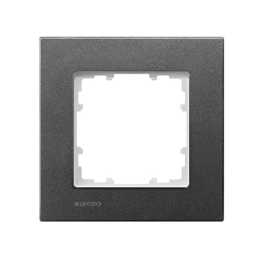 Siemens 1-slot socket frame, carbon black DELTA MIRO, 5TG1111-2 cover photo