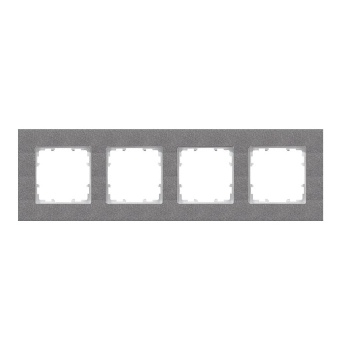 Siemens 4-slot socket frame, carbon black DELTA MIRO, 5TG1114-2 cover photo