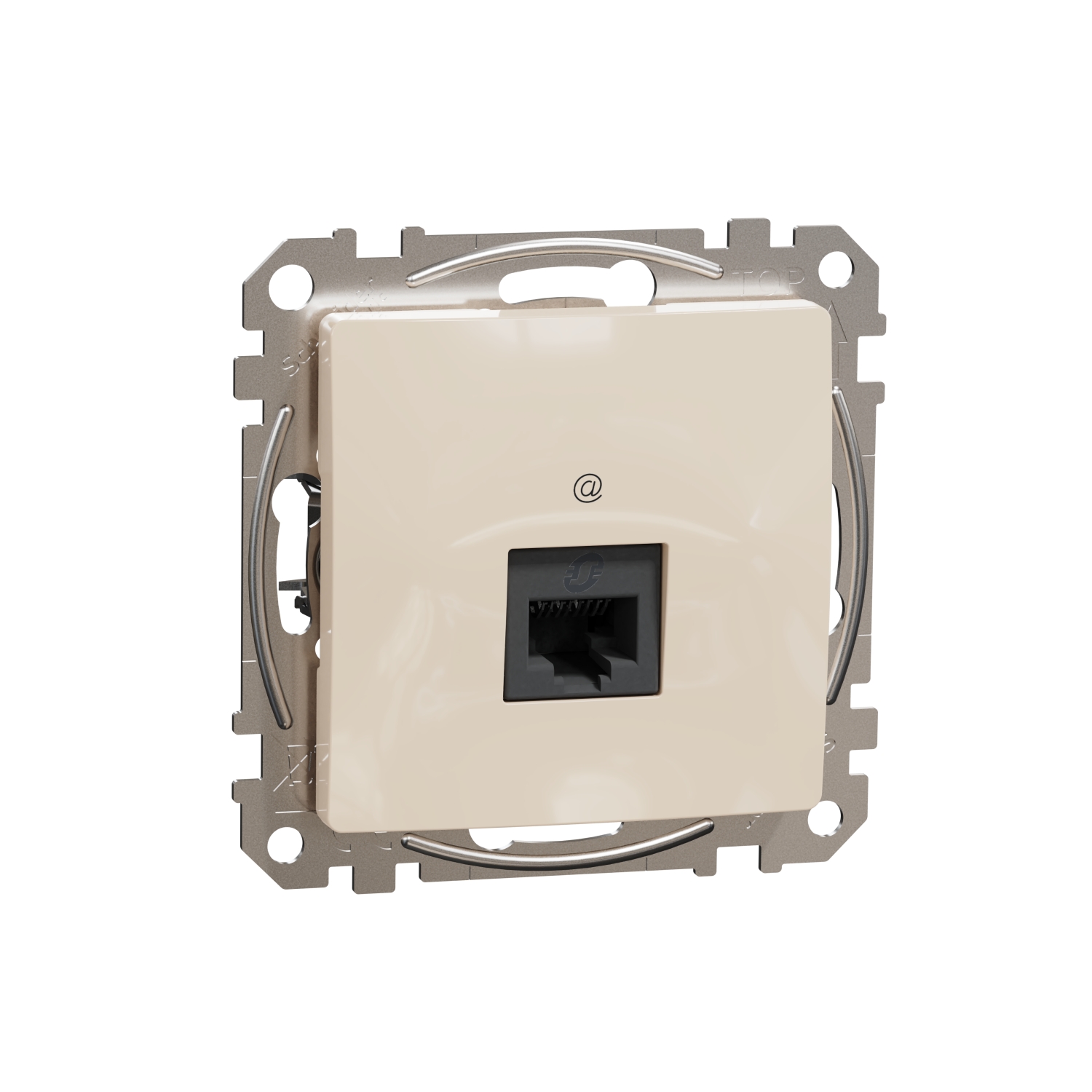 Schneider Electric flush mounted data socket mechanism 1xRJ45 CAT6 UTP beige SEDNA Design, SDD112461 cover photo