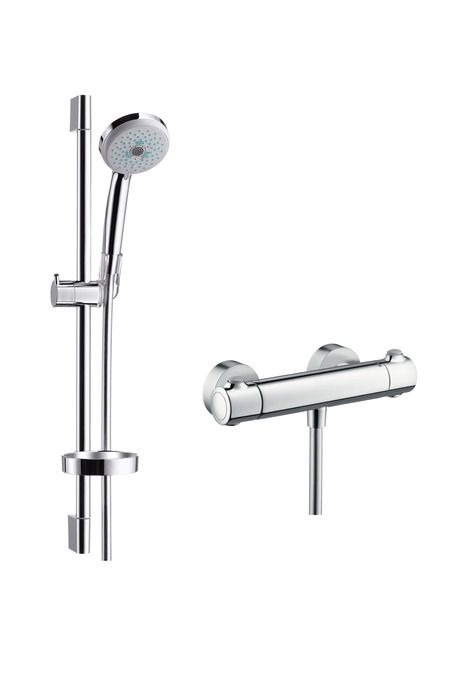 Hansgrohe Ecostat 1001 SL+ Croma 100 Multi/Unica'C 0.65m shower thermostat mixer set, chrome, 27086000 cover photo