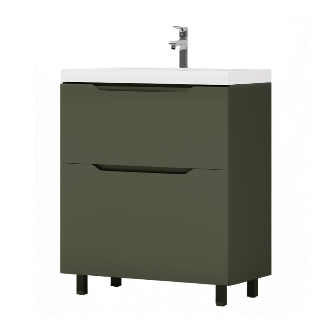 Sanservis vanity unit Sevilla 60 with washbasin Sava 60 with legs olive color cover photo