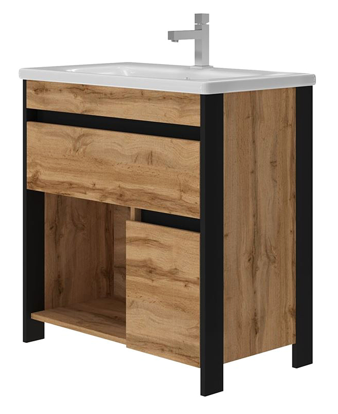 Vento Ukraine vanity unit Bronx 80 (can be assembled with washbasin Soft 80) oak, Brx -80 cover photo