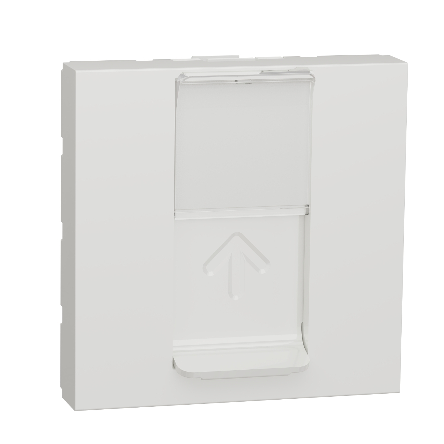 Schneider Electric central plate 45x45mm 2mod 1xRJ45, for Keystone data socket, white Unica, NU946118 cover photo