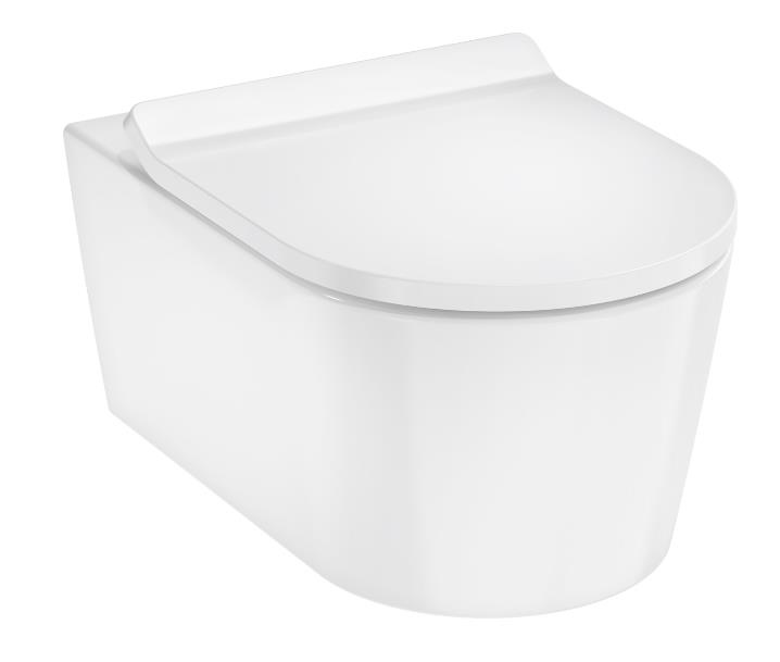 Hansgrohe WC with QR/SC seat EluPura S Rimless, 366x540mm, wall mounted, AquaHelix Flush, white Hyg, HG62025450 cover photo