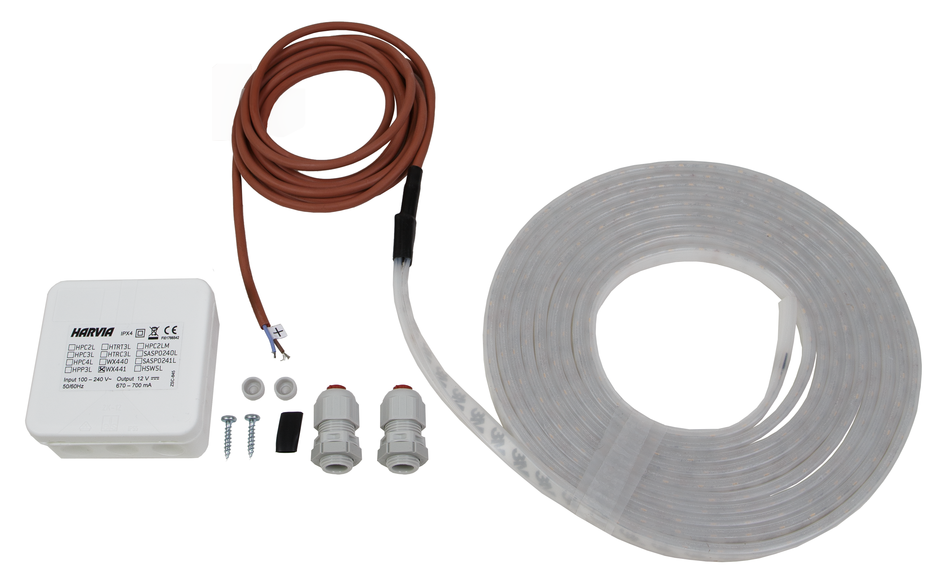 Harvia LED strip light with transformer, 5m, WX441 cover photo