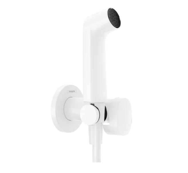 Hansgrohe hand shower Bidette 1jet S EcoSmart+ decorative part, with hose 1250mm and holder, matte white, HG29232700 cover photo