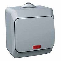 Schneider Electric two-way switch surface-mounted Cedar Plus, IP44, gray, WDE000661 cover photo