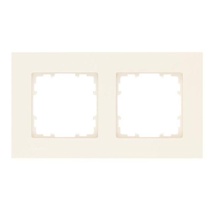 Siemens 2-slot socket frame Delta Miro, beige, 5TG1112-3 cover photo