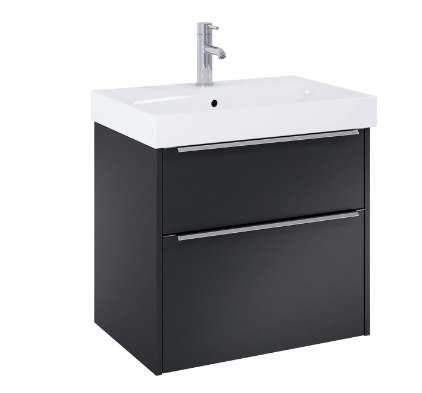 Jika vanity unit with sink Pure, 625x440mm, h=540mm, 2A, matte black, H40B2324023532 cover photo