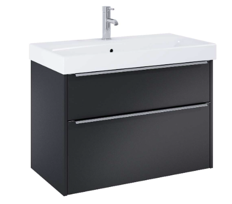 Jika basin cabinet with basin Pure, 825x440mm, h=540mm, 2A, matte black, H40B2344023532 cover photo