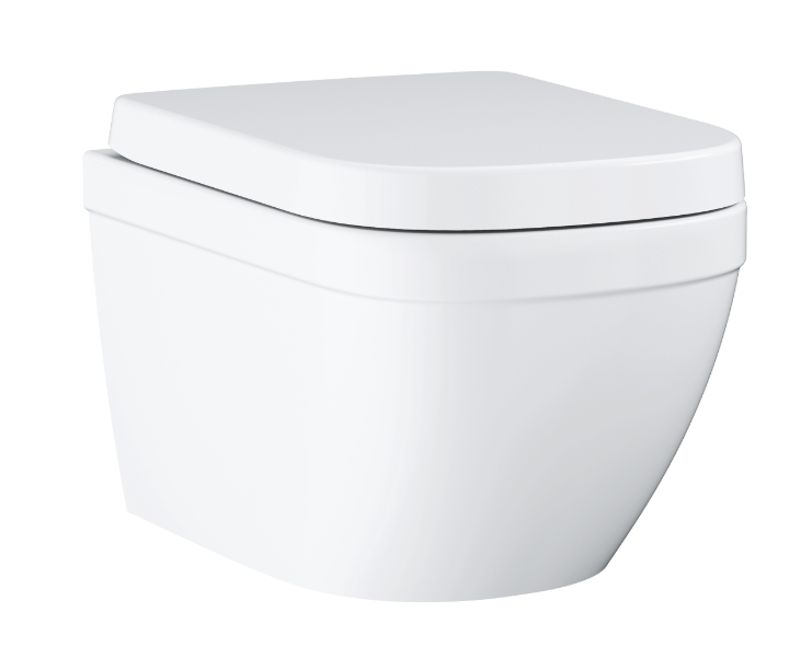 Grohe WC with QR/SC seat EuroCeramic rimless, wall mounted, 374x540mm, Triple Vortex, white, 39554000 cover photo