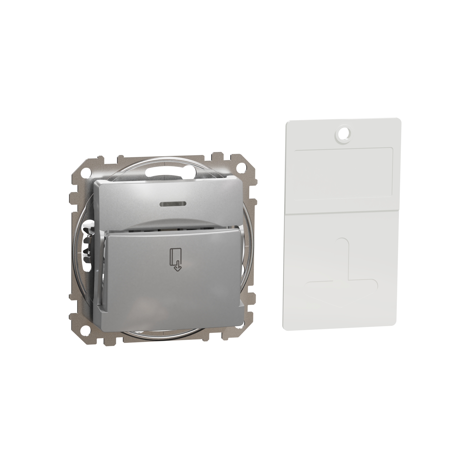 Schneider Electric hotel electronic card switch flush-mounted mechanism aluminum Sedna Design, SDD113121 cover photo